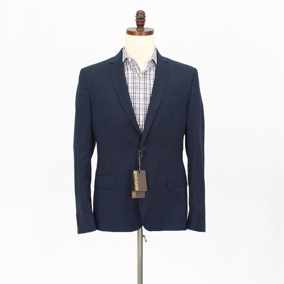 Roberto Cavalli 42R Navy Blazer Sport Coat Jacket 2-Button Solid Y265